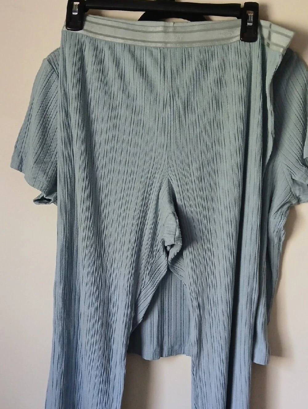 Calvin Klein Light Blue Ribbed Two-Piece Lounge Set